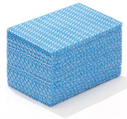 Peachicha J Dish Cloths Disposable Cleaning Cloths Reusable All Purpose Cleaning Towels for Kitchen, Absorbent Thick Durable and Dry Fast, Blue, Total 50 Pcs