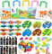Tacobear Dino Party Mitgebsel Kindergeburtstag Gastgeschenke mit Geschenktüte Stoffbeutel zum Bemalen Dino Maske Eier Dinosaurier Pop Tubes Lesezeichen Pinata Füllung Give Aways Mitbringsel Kinder