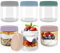 Homened 6-pack 12 oz Overnight Oats Containers with Lids, Glass jars with Airtight Lids, Wide mouth Mason Salad jars, Glass Food Storage Containers for Snacks Yogurt Spice Sugar (350ML)