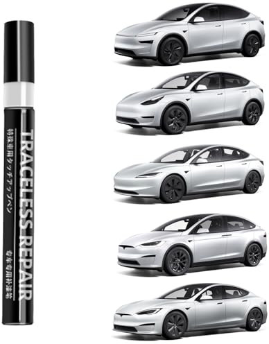 TOPABYTE Stylo Retouche Peinture pour Tesla Model Y Juniper Model 3 Highland Model X Model S Stylo Peinture Voiture Réparation des Rayures et des Éclats, Pearl White Multi-coat - PPSW