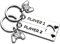 SHENRUZENG 2 Stück Schlüsselanhänger Partner, Player1 Player2 Gamer Paare Schlüsselanhänger Paar Herz Geschenk für Ihn Keychain Pärchen aus Edelstahl für Partner Männer Frauen