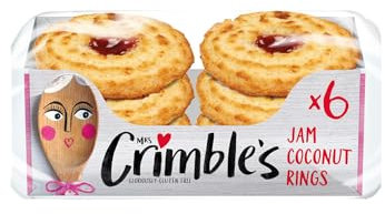 MRS. CRIMBLE'S GLORIOUSLY GLUTEN FREE - Galletas de Coco y Fresa Sin Gluten - Pack 12 Uds x 240g – Macaroons Ideales para el Desayuno o la Merienda - Galletas Esponjosas - Ingredientes Naturales