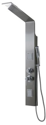 Kiamami Valentina - Panneau de douche hydromassante en acier chromé avec design carré