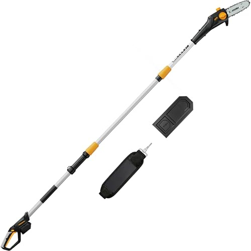 HEINPRO Akku-Stangensäge, 20,3 cm, kompatibel mit Dewalt 20 V MAX Akku, elektrische Stangensägen zum Baumschneiden, batteriebetrieben, Verlängerung bis zu 4,2 m lange Stangen-Kettensäge (Batterie