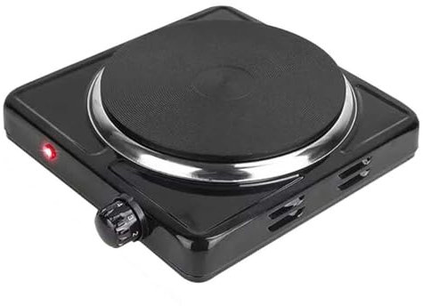 Blendra Hot Plate - 1000W Single Burner Cast Iron Hob | Portable Electric Hob For Cooking, Camping, Kitchen & Travel | Adjustable Temp Control, Fast Boiling & Warming, Splash-Proof Design