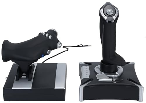 EIMSOAH Joystick de Simulación, Control de Acelerador y Yugo de Avión, Retroalimentación de Amortiguación y 16 Teclas Programables, para Series X S Wins 7 8 10 11