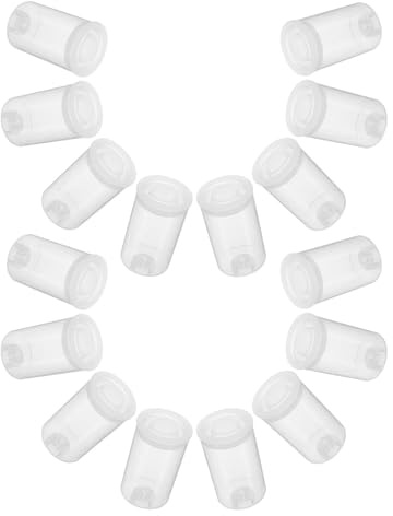 Holibanna Boîtes de Rangement Rondes en Plastique Transparent avec Bouchons Étanches, Lot de 50 Mini Pots pour Films Négatifs et Petits Objets, Tubes Compacts Réutilisables pour