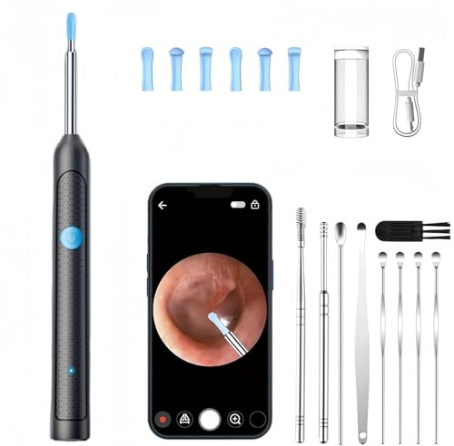Ear Cleaner with Camera,Ear Wax Removal Kit with 1080P Otoscope & LED Light, Visual Ea/r Cleaning Camera Kit,E/ar Camera for Wax Removal,E/ar W/ax R/emoval Kit,Electric Ea/r Wa/x Re/moval Kit