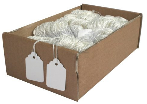 Merit Strung Tickets Durable 37x24mm White Ref TK7104 [Pack of 1000]