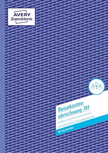 Avery Zweckform 741 Travel Book Invoice Form A4 with 1 Sheet of Carbon Paper (50 Sheets) White