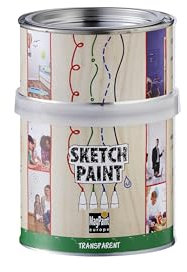 MagPaint Sketch Whiteboard Paint for Walls, Bedroom, Office, Kitchen, Playroom, Classroom, DIY and Renovation - 0.5 litre - 3sqm Coverage - Gloss Transparent