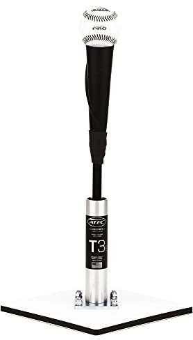 WILSON Herren T3 Batting Tee, Schwarz/Silber, 16'' -22'' Height Range