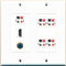 RiteAV HDMI RCA azul de altavoces 5.1 Jack placa de pared blanco