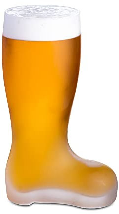 Drinkstuff Frosted Glass Beer Boot 510ml – Novelty German Bierstiefel Pint Glass with Gift Box, Frosted Boot‑Shaped Beer Glass for Parties, Gifting & Fun Drinks