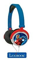 Lexibook, The Avengers, Casque Audio stéréo, Puissance sonore limitée, Pliable et Ajustable, Rouge/Bleu, HP010AV