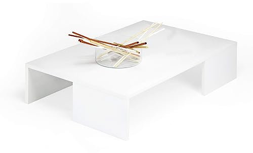 Mobili Fiver, Tavolino da salotto, Rachele, Bianco Frassino, Nobilitato, Tavolino da Salotto Moderno per divano, Made in Italy