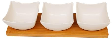 DRULINE Steingut Keramik Dipschalen Set - 4-tlg Schüssel Set für Tapas, Desserts & Snacks, Servierschalen, Dipschälchen, Snackschalen, Kleine Porzellan Schalen - Ideal für Parties und Alltag