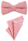 DonDon Herren Fliege 12 x 6 cm gebunden längenverstellbar und Einstecktuch 23 x 23 cm farblich passend aus Baumwolle rosa
