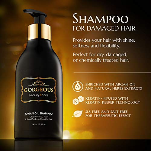 Moroccan Argan Oil Shampoo Sulfatfrei/am besten für beschädigte, trockene, gelockte oder krause Haare.