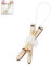 CREATIV DISCOUNT Mini-Ski mit Stöcken, 6,5cm,Hellbraun
