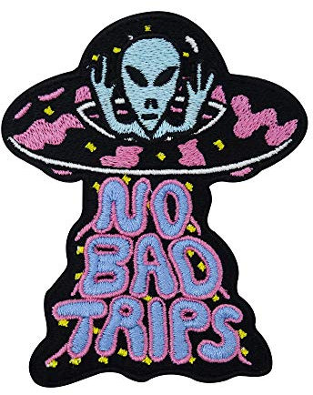 Finally Home No Bad Trips Ufo Patch zum Aufbügeln | Alien Patches, Bügelflicken, Flicken, Aufnäher