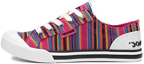 Rocket Dog Jazzin Aloe Womens Multi Stripe Canvas - Size 4 UK - Multicolour