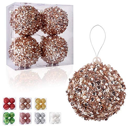 Weihnachtskugel-Ornamente, bruchsicher, 10,8 cm, 4-teiliges Set