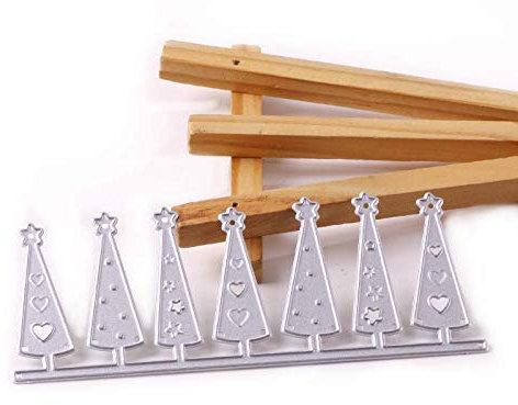 Yuntrip Weihnachtsschablonen aus Metall mit Weihnachtsbaumkante, für Bastelarbeiten, Scrapbooking, Prägung, Papierkarten, Albumdekoration, Bastelschablone für Kartenherstellung
