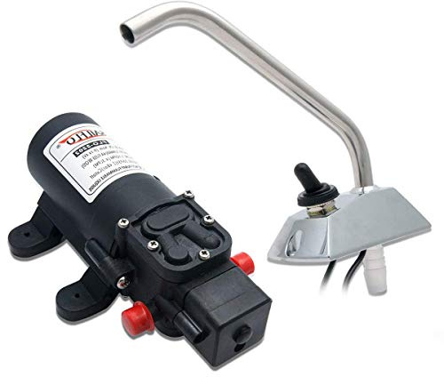 RV Wasserpumpe, Riloer 12V Hochdruck Mikro selbstansaugende Membran Galeere elektrische Pumpe & 360 ° Spin FAUCET/TAP für Boot/Caravan Wohnmobil