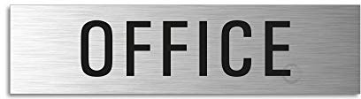 Türschild Office Aluminiumschild Edelstahl-Optik 160 x 40 mm selbstklebend