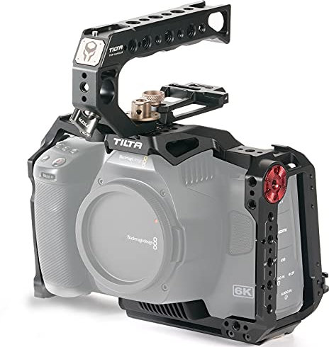Tilta Full Camera Cage Compatible with BMPCC 6K Pro Movie Filmmaking Kit, with Camera Cage Top Handle,T5 SSD Drive Holder - Black TA-T11-B-B