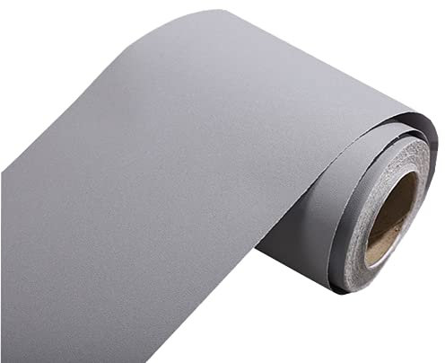 NB Self Adhesive Solid Color Frosted Wallpaper Border Stick Waterproof Wall Border Easy to Apply Kitchen Bathroom Tiles Sticker 4 x 196inch (Gray)
