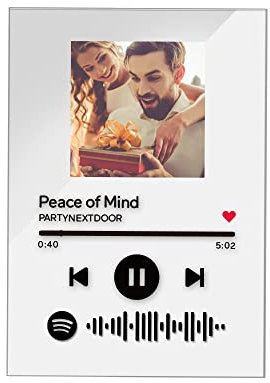 Personalisierte Spotify Glas Bild mit Foto Spotify Code Songcover Musikplatte Acryl Musikkarte Glas Acryl Gravur Lied Foto Geschenk für Freundin Partner Beste Freundin