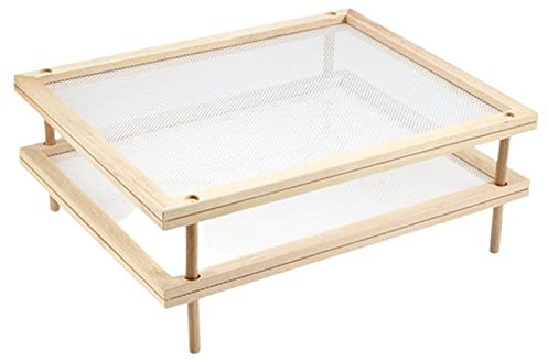 Richolyn Estante para Pasta, apilable, Desmontable, Abierto, Estante para Almacenamiento Frutas con Red, deshidratado, cortadores circulación Aire confiable, Estante para