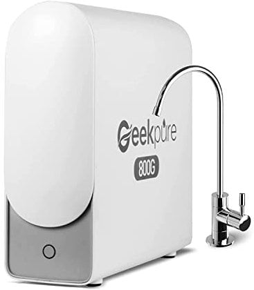 Geekpure sistema de filtración de agua por ósmosis inversa sin tanque con filtros giratorios - 800GPD de flujo rápido