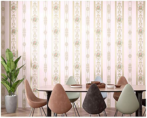 ZAHHYG Papier Peint Panoramique Style Rétro Rose Papier Peint Adhesif Moderne Papier Peint 3D Salon Papier Peint Intissé Chambre D’enfants Décoration Murale Papiers Peints53x1000cm