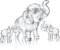 HDCRYSTALGIFTS Set mit 3 Stück, Mutter und Zwei Babys, Elefant, Sammelfiguren, Glückskristall, Briefbeschwerer, Ornament, Heimdekoration, Tischdekoration, Einweihungsgeschenk