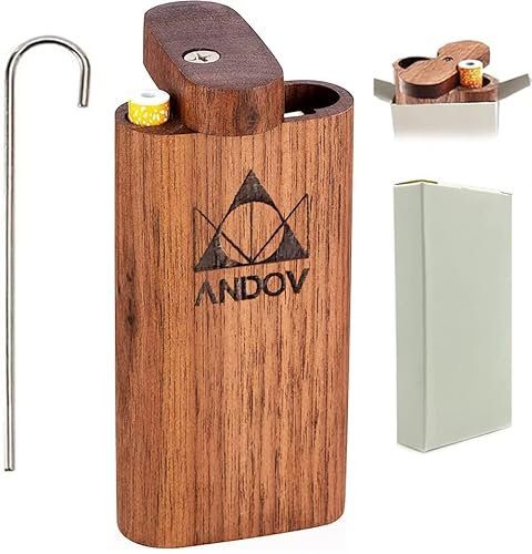 ANDOV Pipe a Tabac Herbe Accessoire Fumeur Boite Fumeur Cadeau One Hitter pour Fumer de l’Herbe