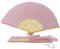 FANSOF.FANS Fabric Handheld Folding Hand Fan With a Tassel Grade A Bamboo Ribs for Women Girls Summer Party Event Favour Birthday Wedding Souvenir Gift (Soft Pink)