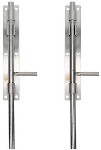 YARNOW Outdoor Flooring 2pcs Farm Bolt Drop Ground Stainless Door Sliding Duty Fence Foot Window for Home Steel Lengthen Rod Extension Portable Gate Stainless Steel Bolts