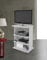 Linea Azzurra Carrello Porta TV Elide Rotelle e Ripiani in Legno Made In Italy per Soggiorno Adatto a Ogni Esigenza di Arredo (Bianco frassinato)