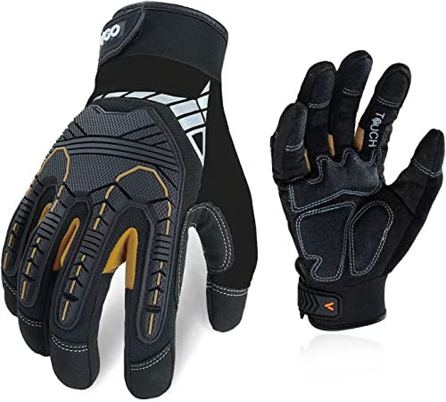 Vgo... 1 Paar hohe Mechnische Arbeitshandschuhe, für große Belastungsarbeit, Vibration-Schutz-Handschuhe, Heavy Duty (SL8849IP)