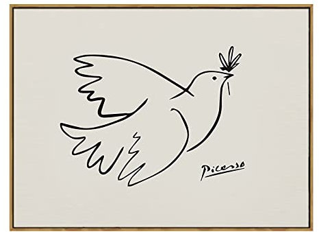UDERUI Abstraktes Picasso-Poster Friedenstaube Strichzeichnung Wandkunst Picasso Leinwand Malerei für Zuhause Wanddekoration Bild 40x60cm