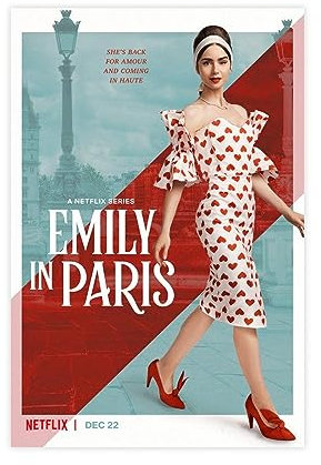 Filmposter – Emily in Paris (2020), Leinwand-Poster, Schlafzimmer, Dekoration, Sport, Landschaft, Büro, Raumdekoration, Geschenk, ungerahmt, 30 x 45 cm