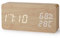 Virklyee Wecker aus Holz digital Würfel Uhr Digitaler Wecker mit LED Temperaturanzeige,12/24HR,3 Stufen einstellbar Helligkeit, mit USB-Ladeanschluss (Rechteck Holzfarbe)