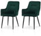 TUKAILAI Esszimmerstühle 2er-Set aus Samt, Küchenstühle mit Armlehnen, Freizeitstühle mit Metallbeinen und Kissen, Esszimmer, Wohnzimmer, Schlafzimmer, Empfangsraum, Restaurant，Grün