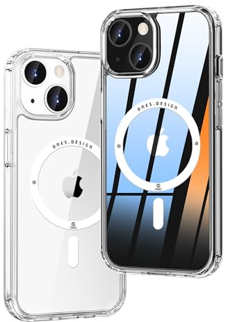 ONES Magnetic for iPhone 15 Plus Slim Case, [Compatible with MagSafe][Military-Grade Drop Protection][Anti-Yellowing], Shockproof Protective Cover, Scratch-Resistant Back, Transparent