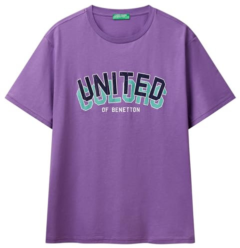 United Colors of Benetton T-Shirt 3i1xu1096 Camiseta, Violeta, L para Hombre