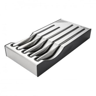 Global 5 Piece Kitchen Knife Set with Storage Dock