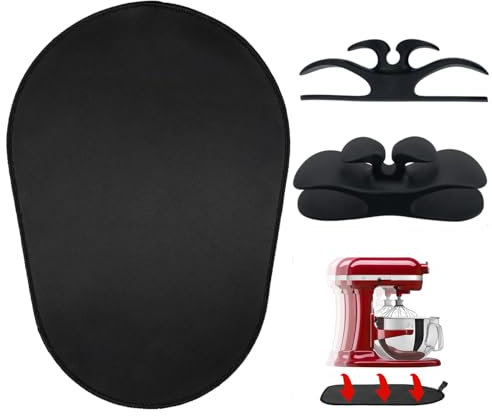 Oudizz Tapis coulissants pour appareils de cuisine pour batteur sur socle KitchenAid organisateur - Tapis coulissants compatibles avec le batteur sur socle à tête inclinable 5-6 Qt